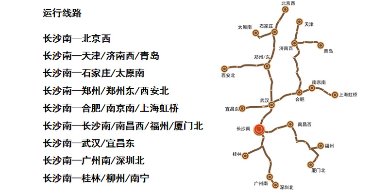 長(zhǎng)沙南高鐵運(yùn)行線路